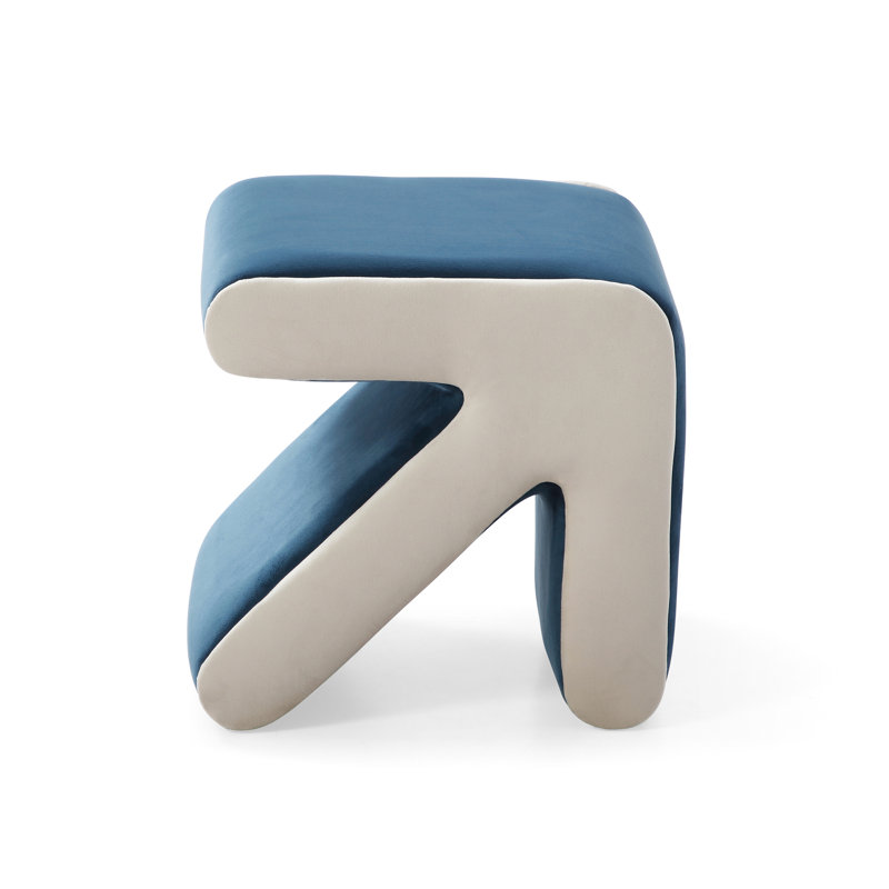 Velvet Upholstered Living Room Bedroom Stool - Shoe Bench, Footrest, , Coffee Table, Design, Blue, Blue