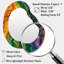 Rainbow Stone Structure Waves - Miroir décoratif asymétrique en marbre, miroir mural moderne de forme unique, impression d'art en métal