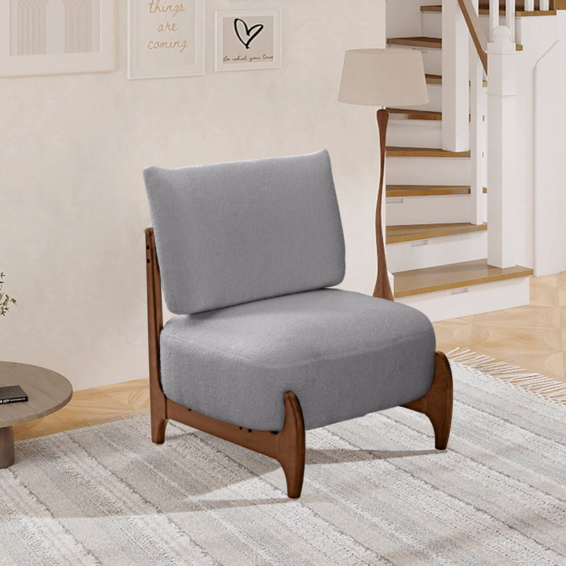 Chaise de loisir en bois massif au design moderne et simple, avec siège et dossier moelleux, Brun