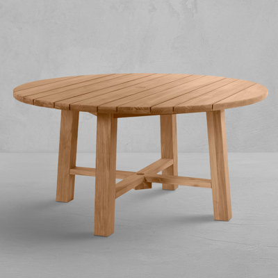 Paige Teak Round Outdoor Table 60 in. W x 30. 25 in. H by Summer Classics