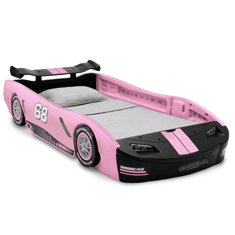 Lit simple voiture de course Delta, rose, Rose