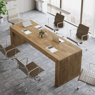 78.7" Rectangle Conference Table, Modern Seminar Boardroom Desk by Ebern Designs