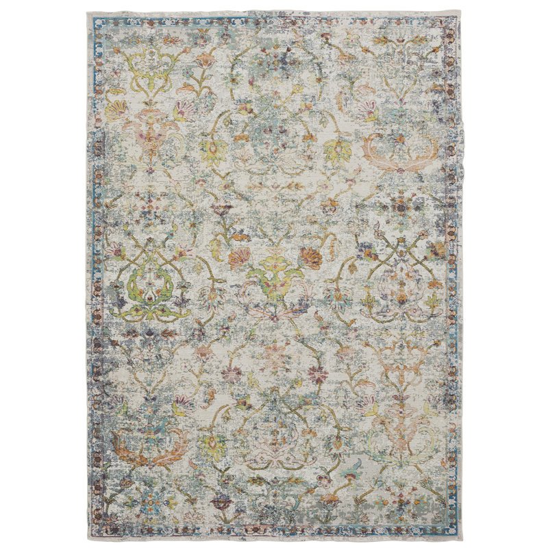 Tapis performance d'intérieur Gleaves - bleu / gris / vert, Rectangle 6 pi x 9 pi