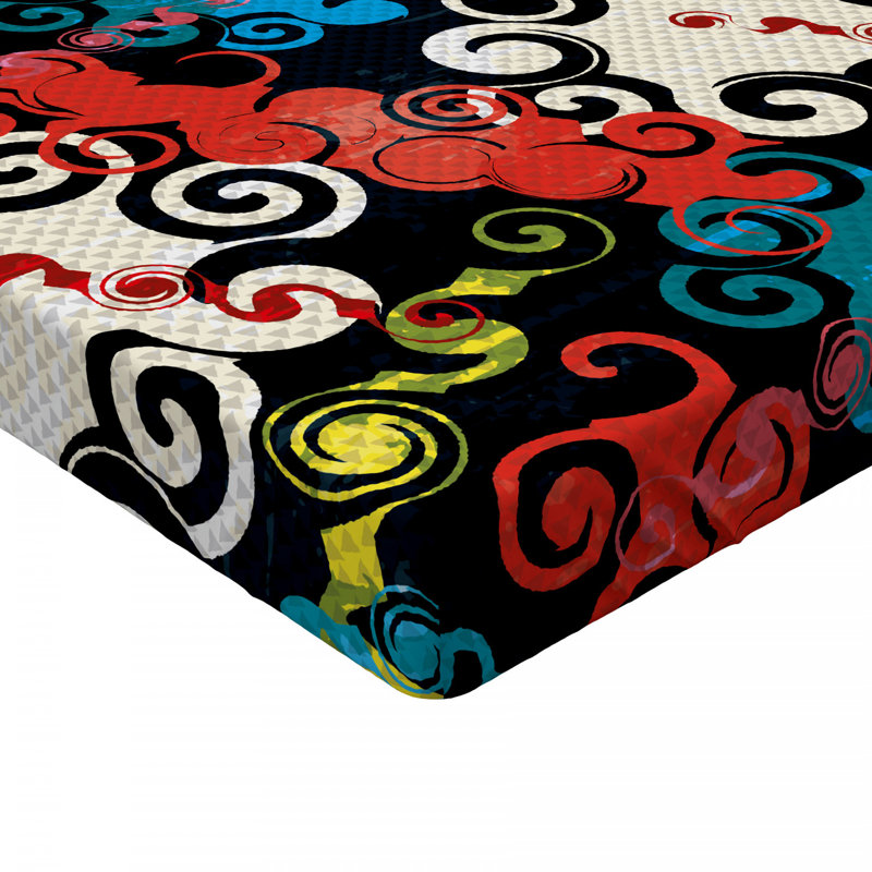Twin Size Multicolor Abstract Microfiber Fitted Sheet