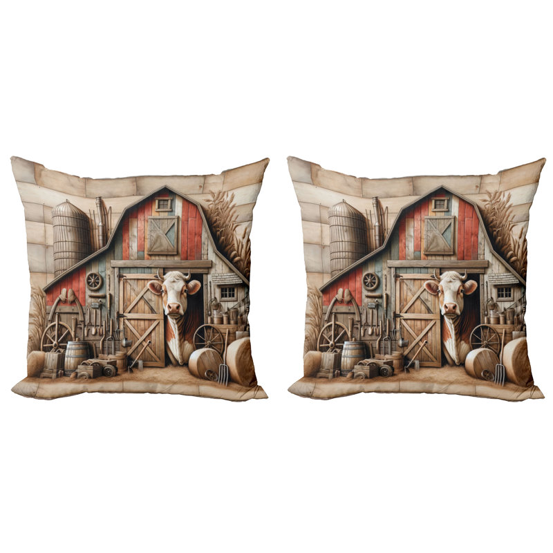429835_Ambesonne Housse de coussin rustique 2Pack, H 20 po x l 20 po