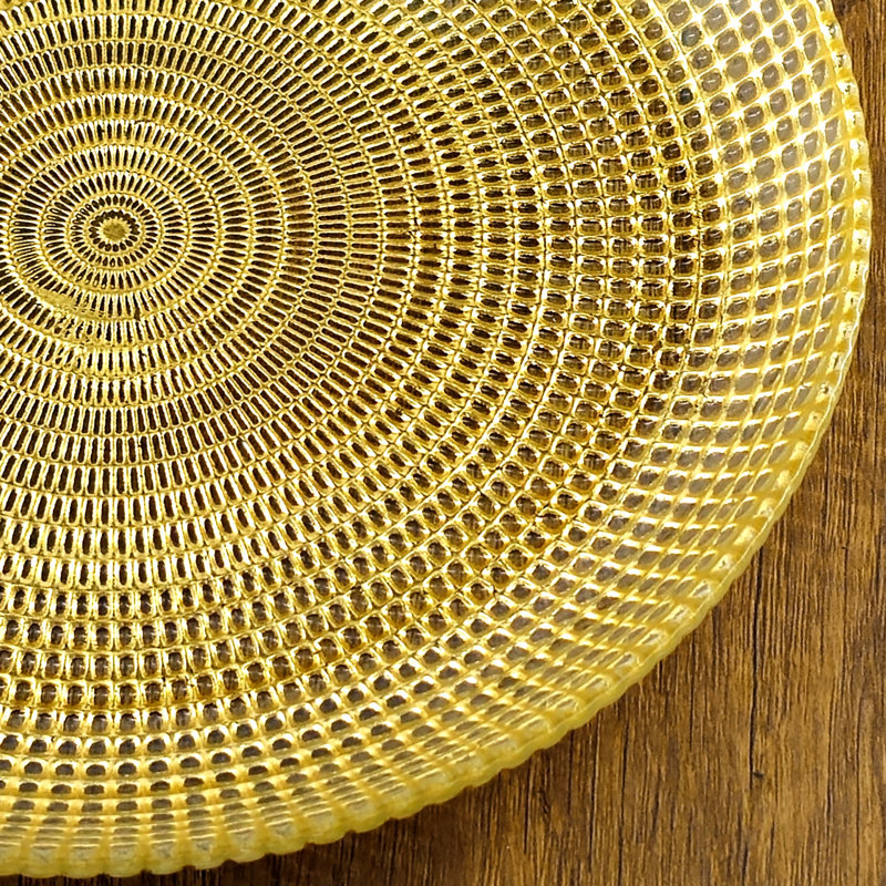 Pyle Gilded Glass Dinner Plate, Gold