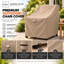 Housse pour chaise de patio robuste et de qualité supérieure - Protecteur respirant et résistant avec PVC résistant à l'eau, ourlet élastique réglable, sangles à fermeture par clic et évents - Goodman-83640549