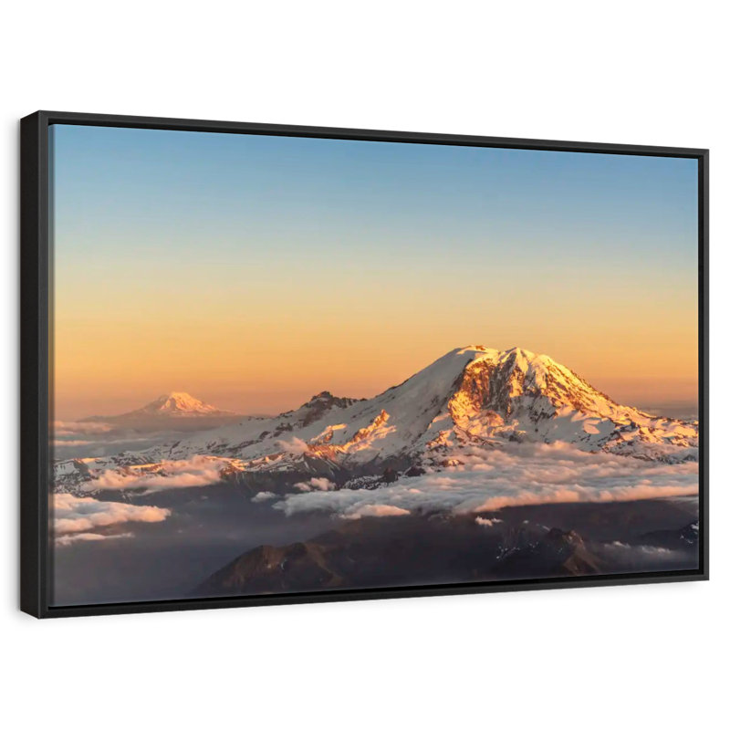 Winter Cascade Range, Floating Frame Black, 31" X 21"