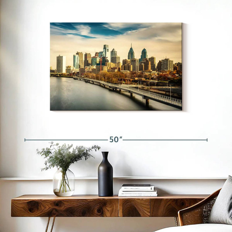 Vue de Philadelphie, H 24 po x l 36 po