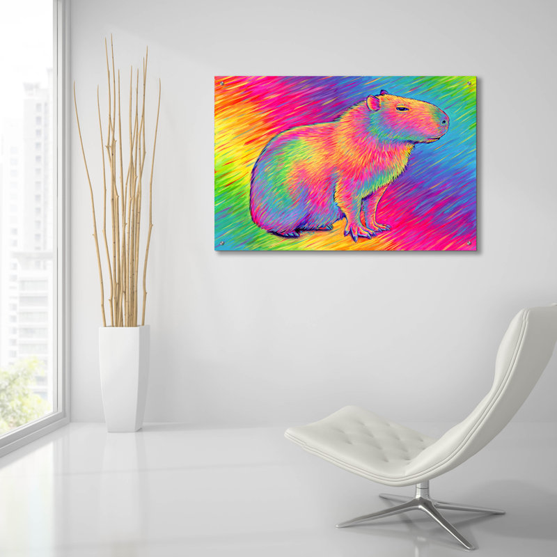 "Chill Capybara" par Rebecca Wang Art, H 24 po x l 36 po