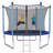 Gymax Round Backyard Trampoline with Safety Enclosure