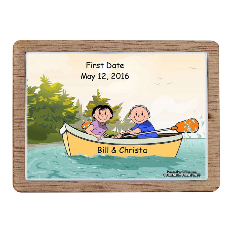 Bateau à rames personnalisé - aimant en bois pour couple - excellent cadeau!, Oui