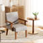 Fauteuil en tissu avec table d'appoint en bois Cozy Hauteur gris