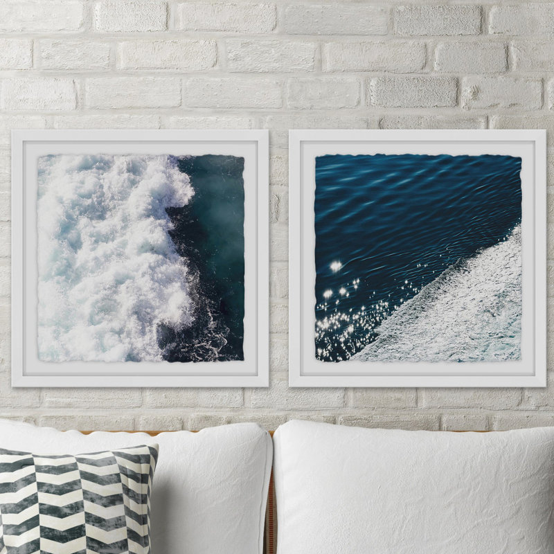 « beach waves diptych », ensemble de 2 reproductions de photos sur papier, H 24 po x l 24 po x L 1,5 po