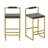Set Of 2 Bar Stools With Backrest & Footrest Counter Height Velvet Upholstered Dining Chairs For Kitchen Island  (No Including  Table)-1852407903-1852407889