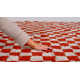 Walker Checkered Burnt Orange/Cream Shag Area Rug