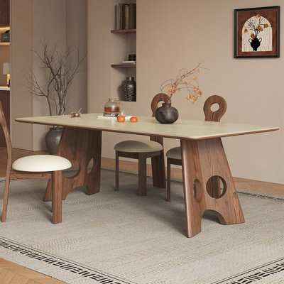 Rock board solid wood ash wood dining table