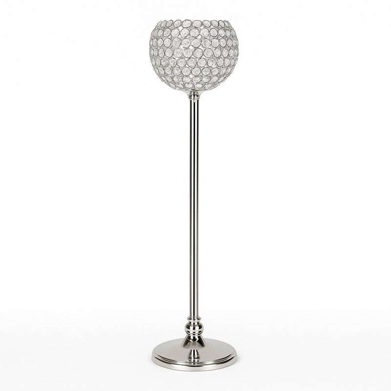 Crystal Tabletop Candelabra, Silver