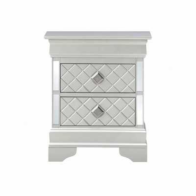 Sleek Silver Champagne Nightstand