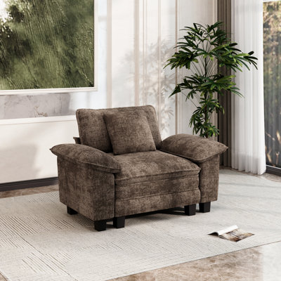 Deep Seat Sofa Chair With Throw Pillow
