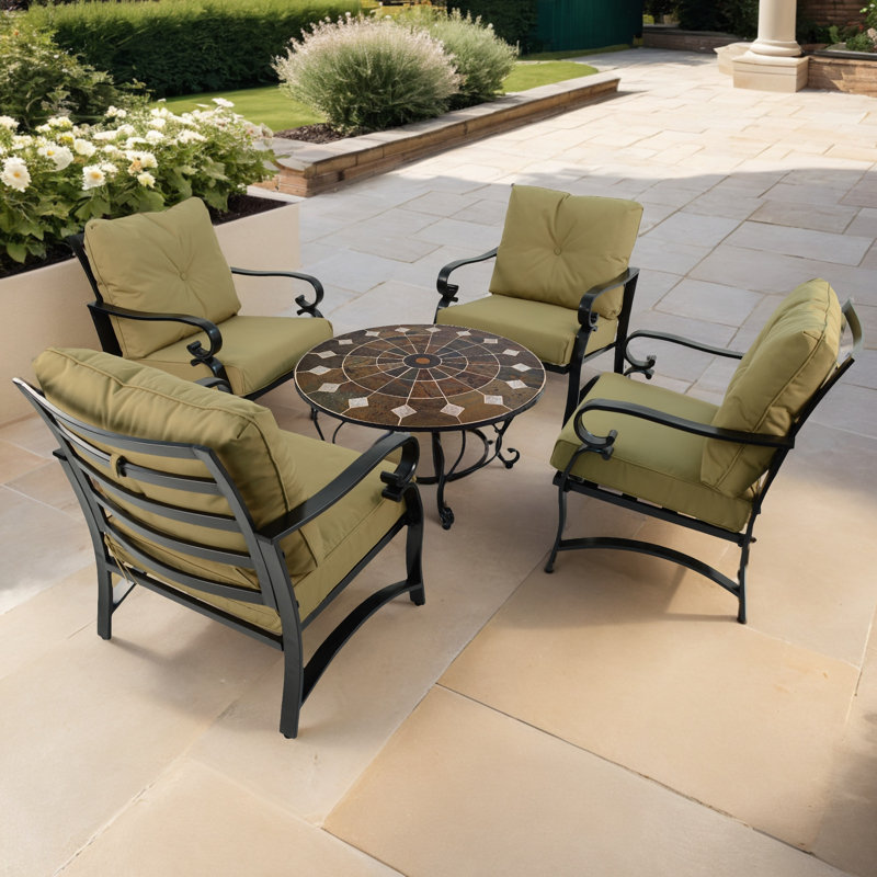 Granada Round 5 - Piece 4 - Person 91Cm L Outdoor Lounge Table Set
