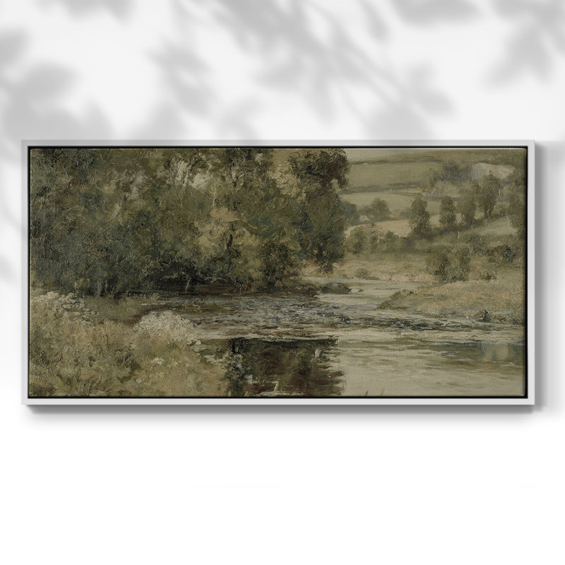 Série paysage - ML III - Toile tendue avec châssis encadré - Prêt à être accroché, H 25 po x l 49 po, Blanc