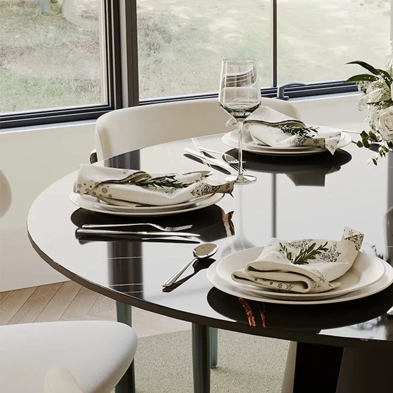 Plateau tournant 23,62 po noir brillant amovible