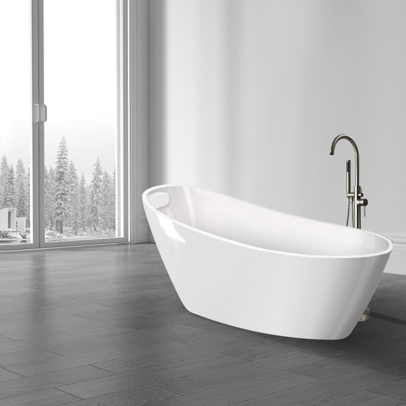 Transolid 66.875 L x 30.75 W x 28.375 H Freestanding Bathtub, In White