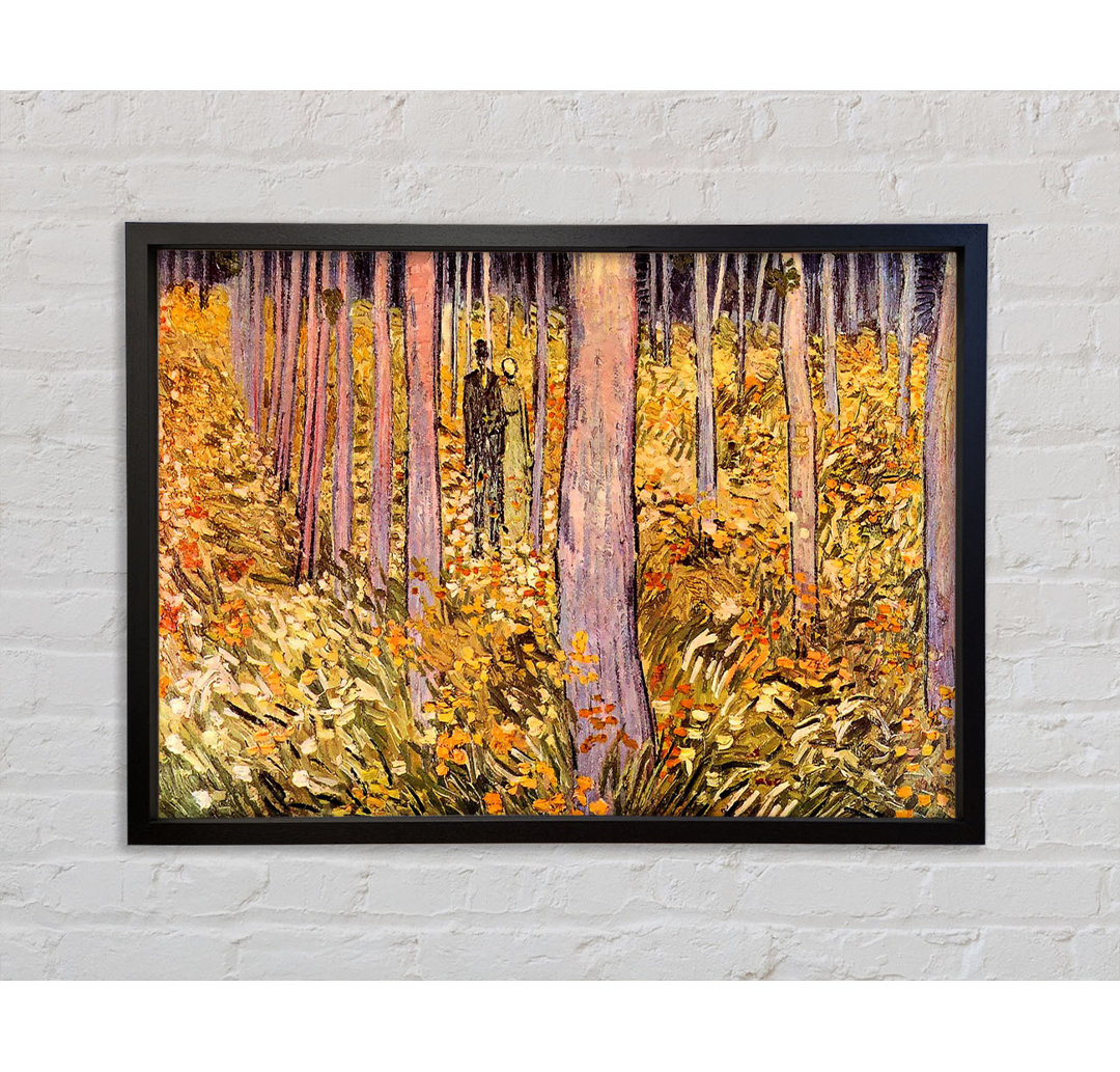 Couple Walk In The Woods von Vincent Van Gogh - Einzelbildrahmen Kunstdrucke auf Leinwand