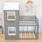 Twin Over Twin Bunk Bed With Safety Features And Roof-264706867
