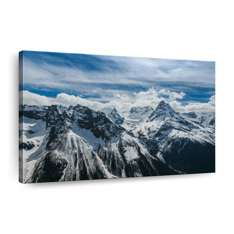 «Snowy Mountains Snow Mountain Peaks», reproduction sur toile, H 30 po x l 45 po x P 1,25 po