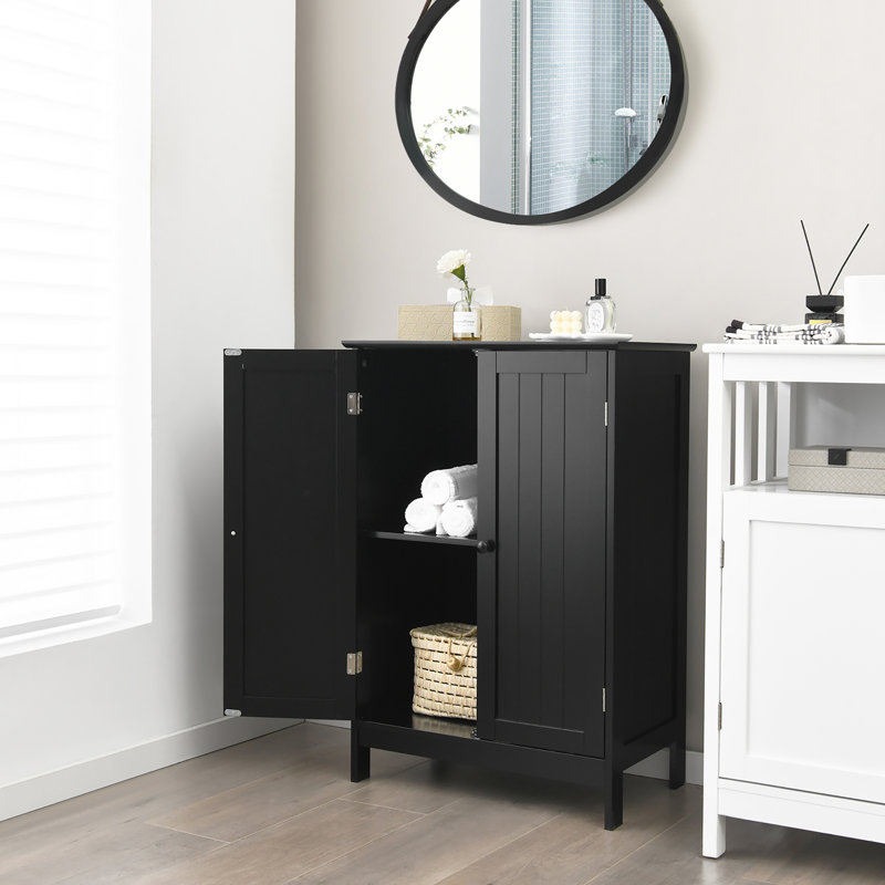 Armoire de salle de bain autoportante, Noir