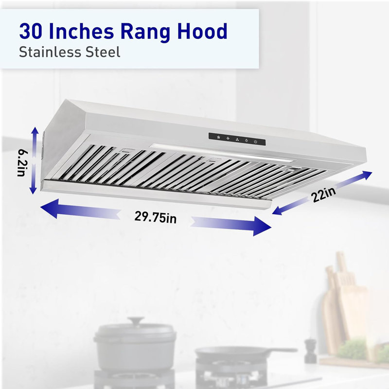 Vesta Stainless Steel 850 CFM Ducted (Vented) Under Cabinet Range Hood with Baffle Filter