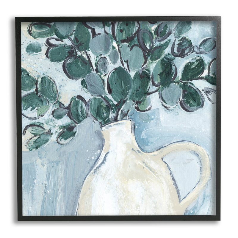 Art mural texturé giclée moderne par Eucalyptus, Giclée encadrée noir minuit, H 12 po x l 12 po x P 1,5 po