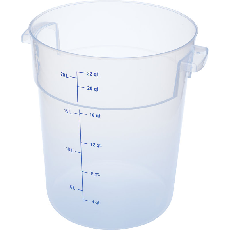 Carlisle Food Service Products StorPlus 5.5 Gallons Circle Food Storage Container, Clear