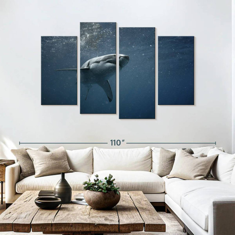 Brampt Great White Shark, 54" H x 84" W