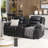 Emryn 71.7'' Wide Modern and Overstuffed Breathable Vegan Leather Manual Reclining Loveseat Sofa with Cup Holder and Storage-101751581