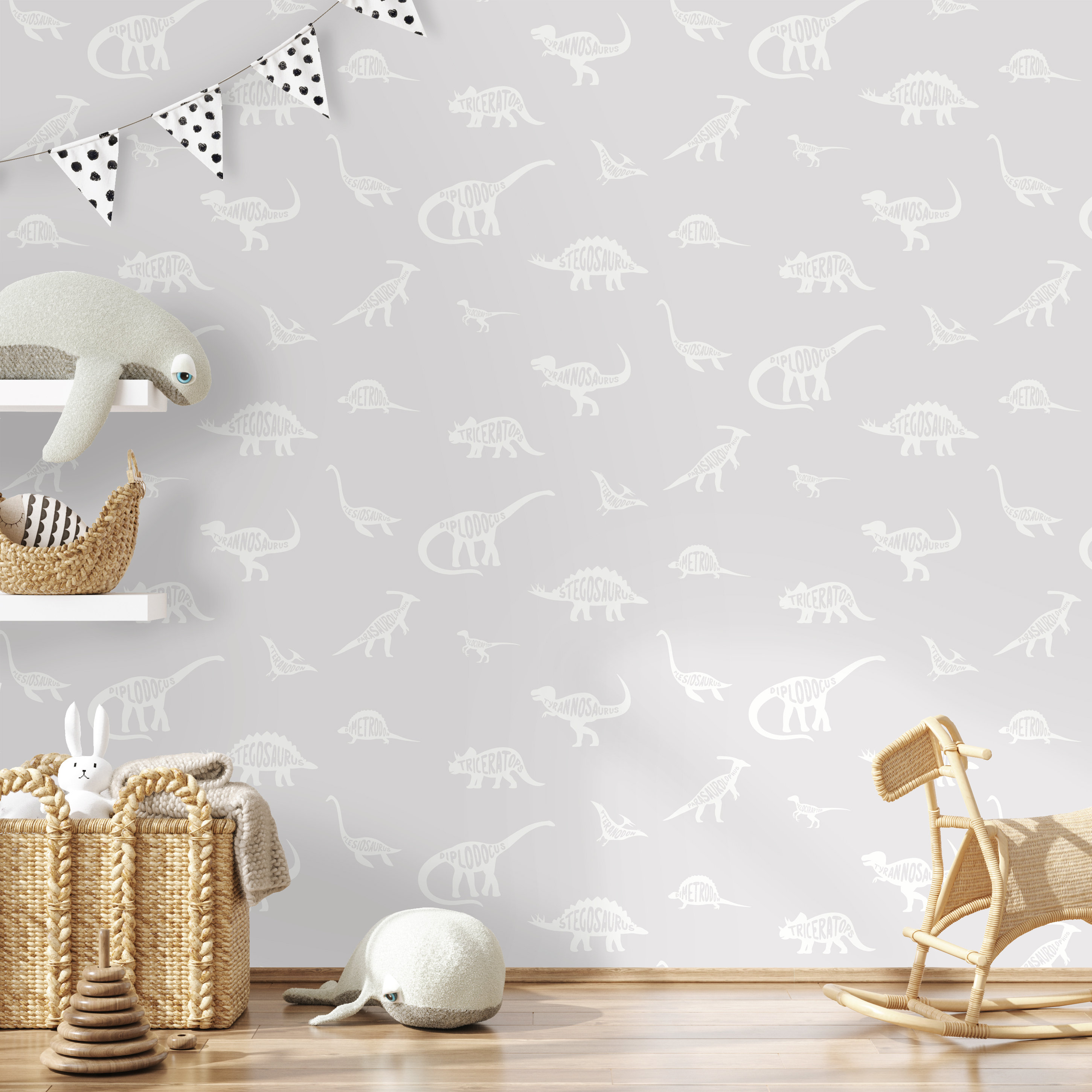 Bungalow Rose Monai Dinosaur 33' L x 20.8" W Wallpaper Roll - Wayfair ...