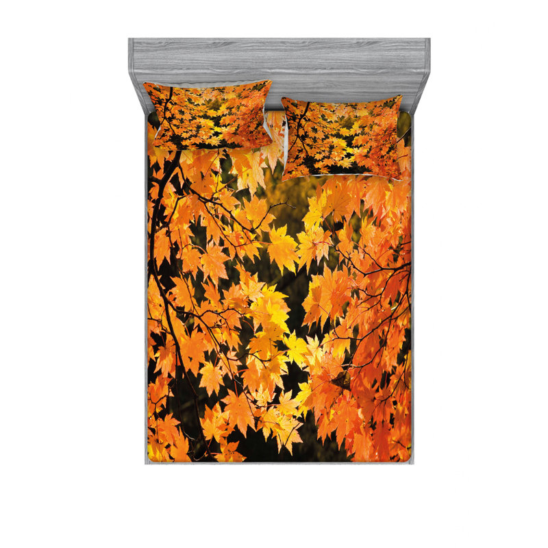 Microfiber Floral Sheet Set, Queen Sheet Set with Fitted Sheet