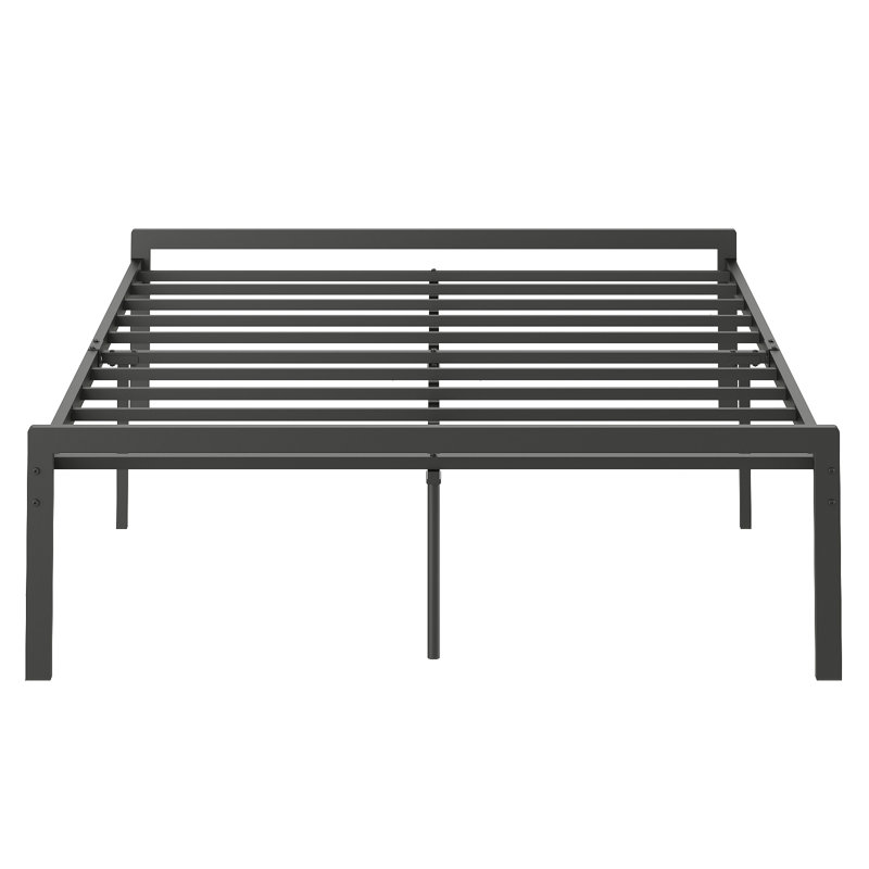 Hostivice Black Square Tube Metal Platform Bed with storage, Queen