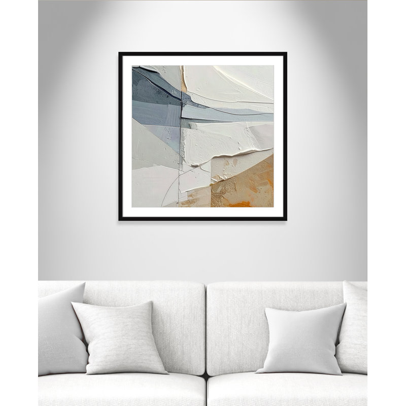 «Plastered IV» par Alonza Saunders, Matted Print, 32'' W x 32'' H, Satin Black