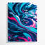Abstrait art fluide sur toile bleue 44-474433279