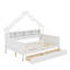 Lits plateforme pleine grandeur avec DEL, tablettes de rangement, tiroirs et garde-corps-934366296