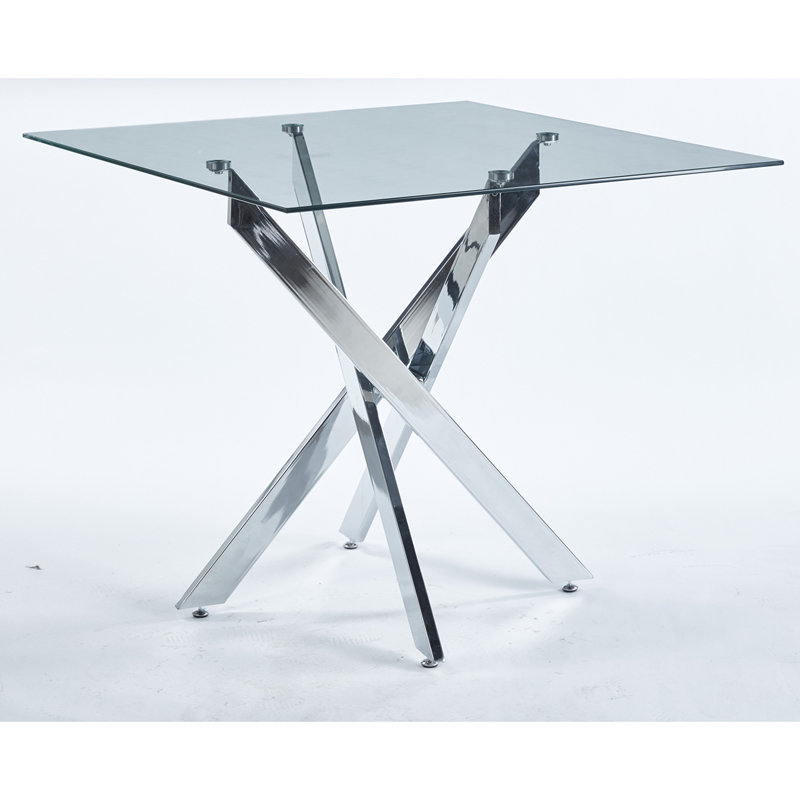 Table de salle à manger avec pieds croisés en métal
