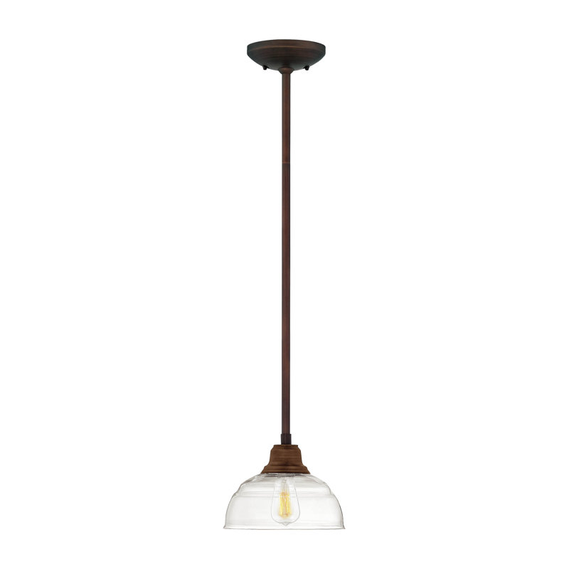 Luminaire suspendu en forme de dôme à 1 lumière Bruges, Bronze huilé