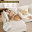 Canapé modulaire en chenille modulaire de 128 po en forme de U avec 2 repose-pieds mobiles-1278157681
