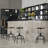 Emellia Swivel Adjustable Height Counter Stool with Metal Frame