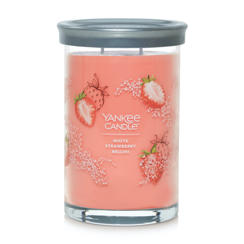 White Strawberry Bellini Scented Soy Large Tumbler Candle