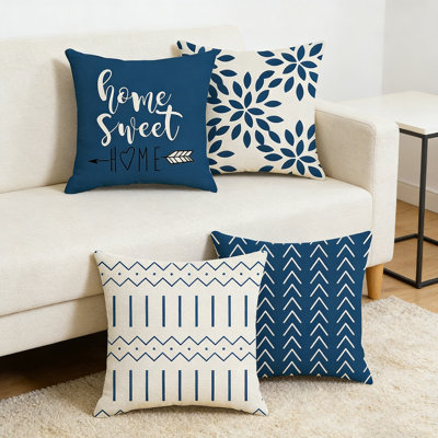 Pillow Covers Set of 4, Modern Sofa Throw Pillow Cover, Decorative Outdoor Linen Fabric Pillow Case for Couch Bed Car，Monogram Decorative Pillow Case, Home Decor