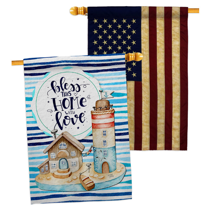 Drapeau de maison 40 po x 28 po Bless Home Love